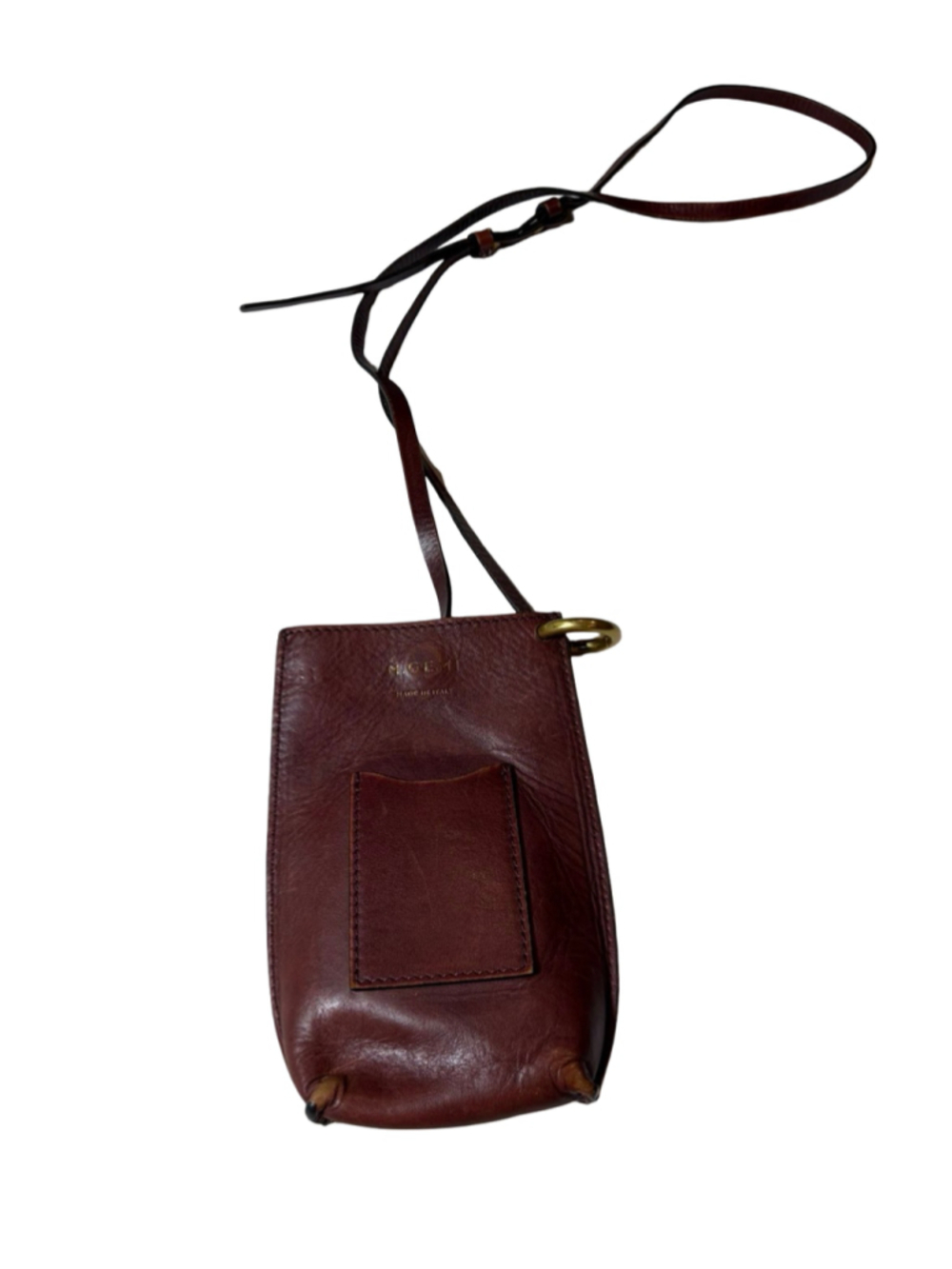 M.Gemi Burgundy Leather Phone Crossbody Bag Mini Pouch Made in Italy